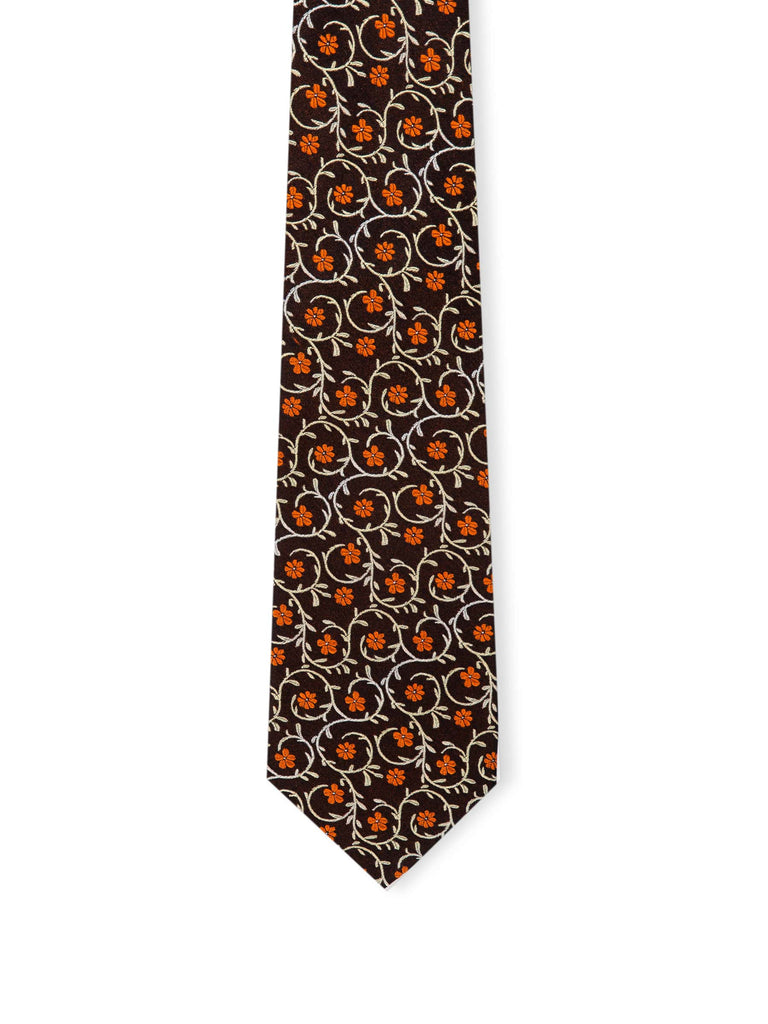 Brown Floral Tie
