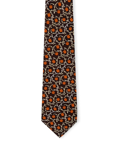 Brown Floral Tie