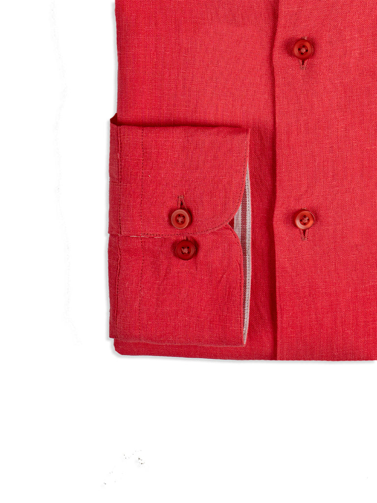 Dusty Red Linen Shirt