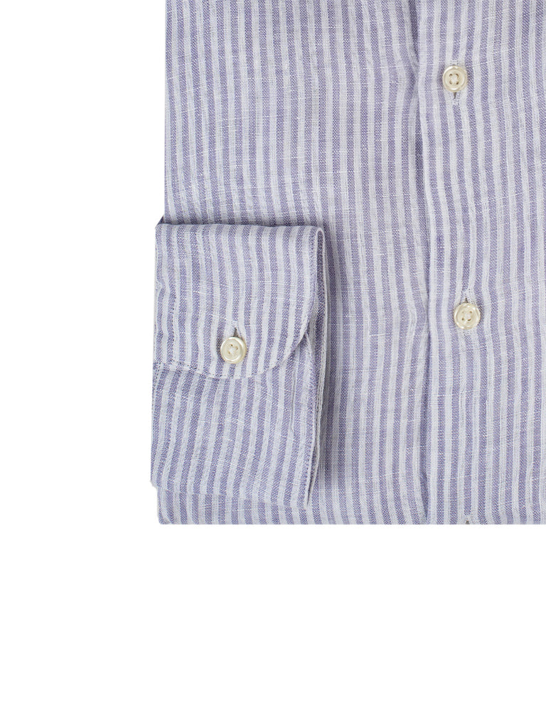 Mauve Bengal Stripe Linen Shirt