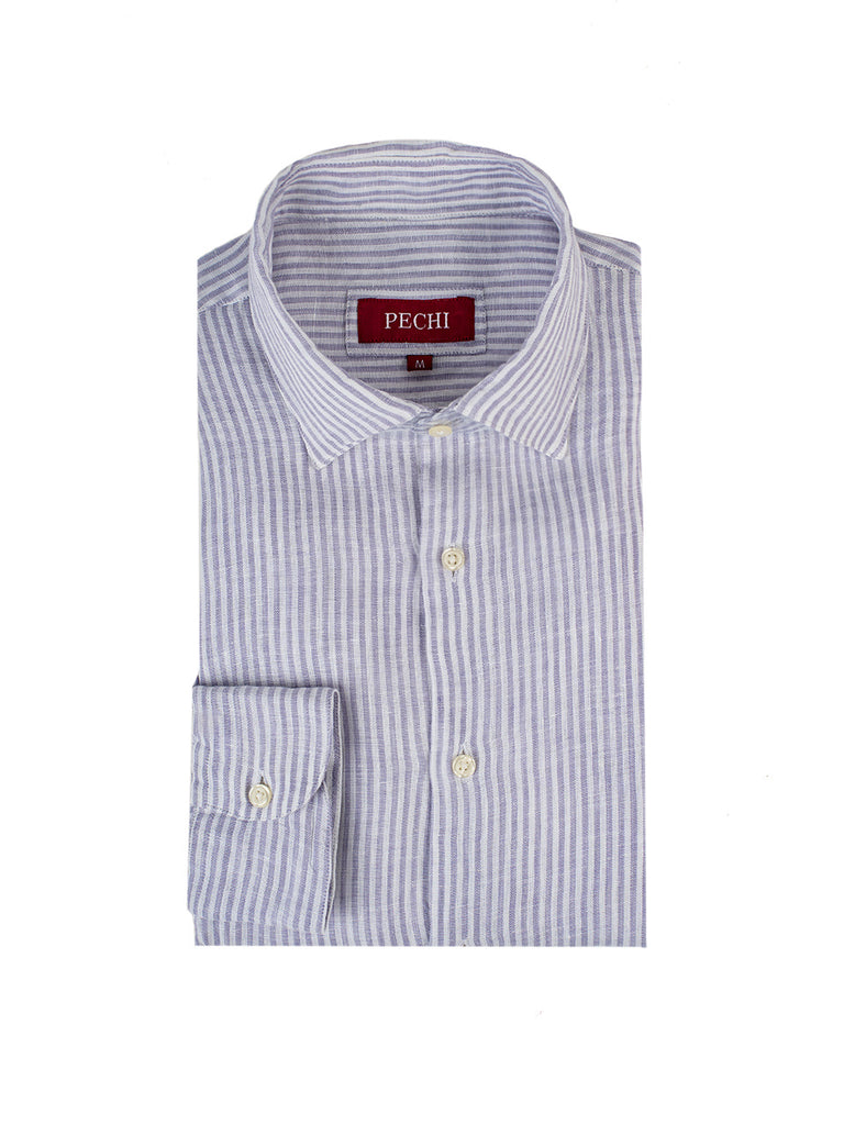 Mauve Bengal Stripe Linen Shirt