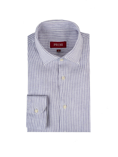 Mauve Bengal Stripe Linen Shirt