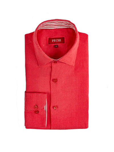 Dusty Red Linen Shirt