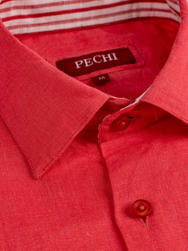 Dusty Red Linen Shirt