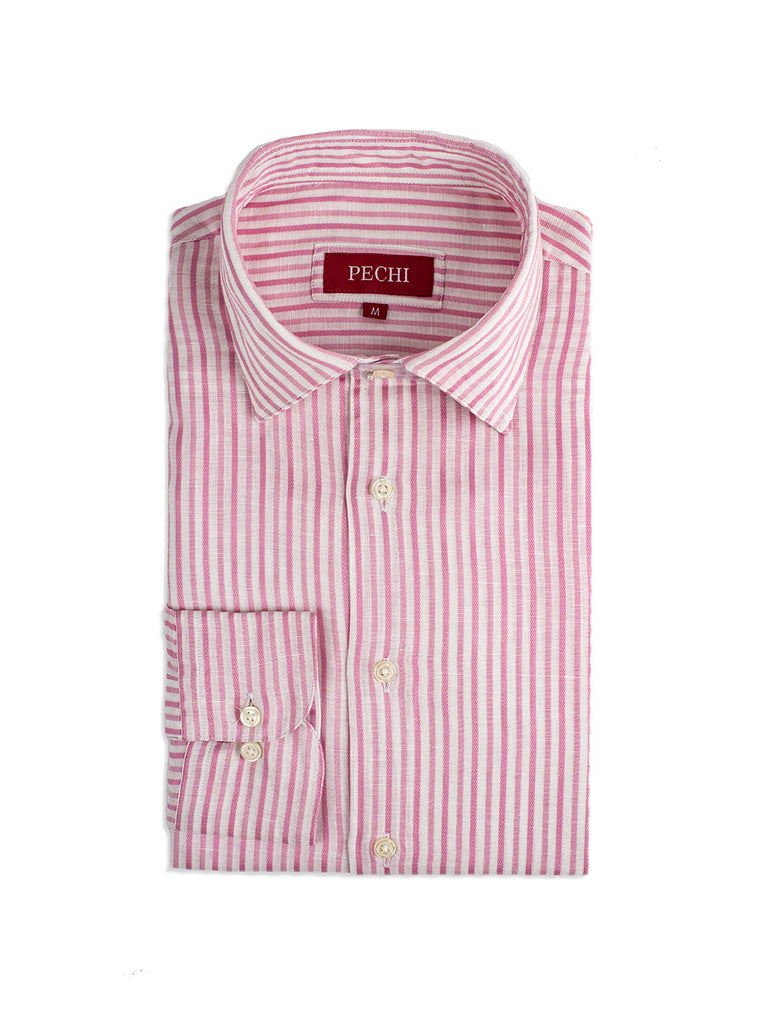 Pink Multi Stripe Linen Shirt