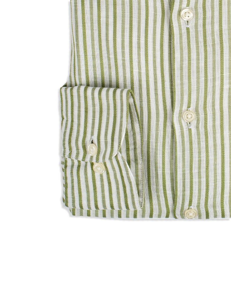 Green Bengal Stripe Linen Shirt