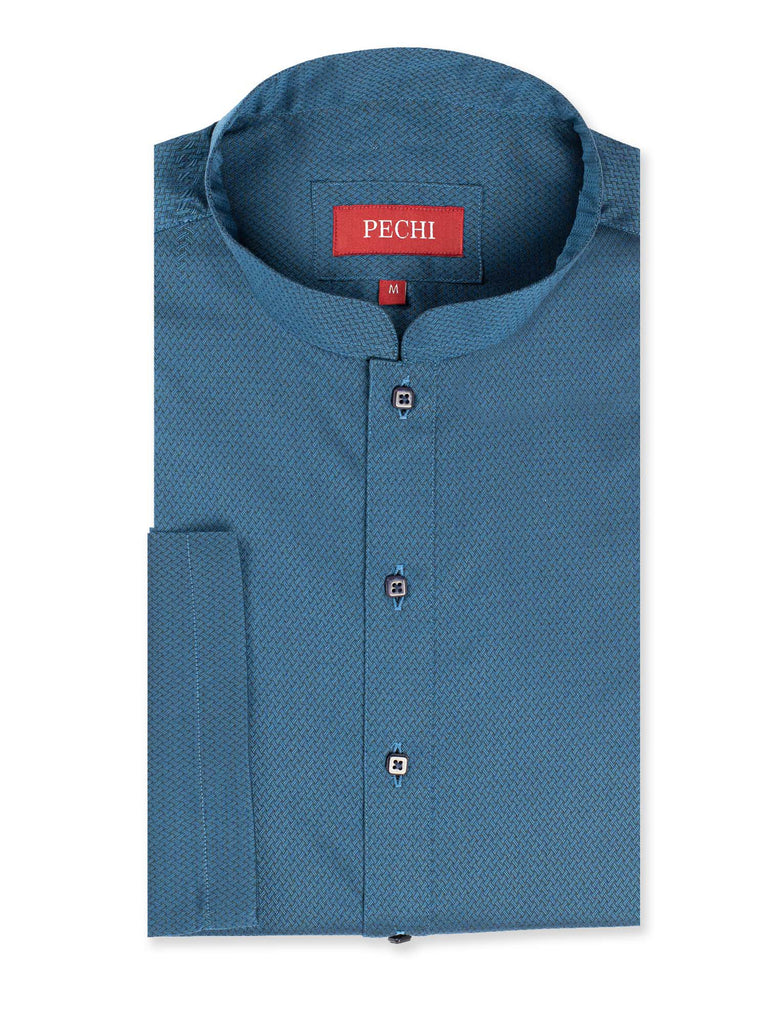 Blue Premium Cotton Jacquard Kurta