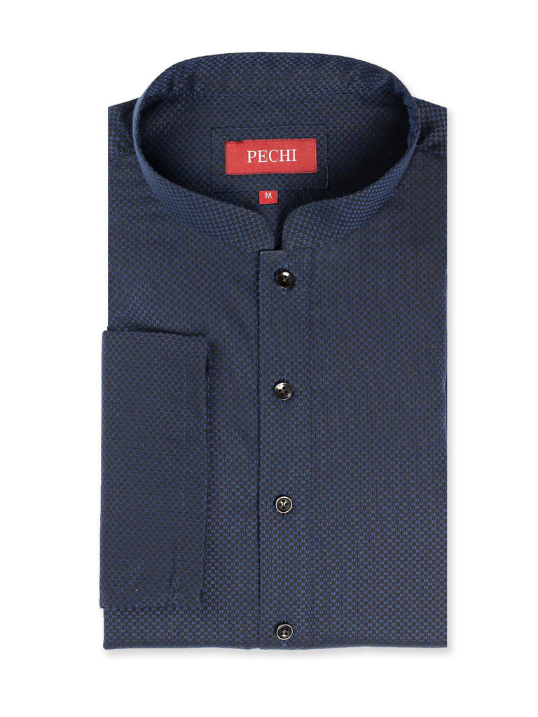 Navy Premium Cotton Jacquard Kurta