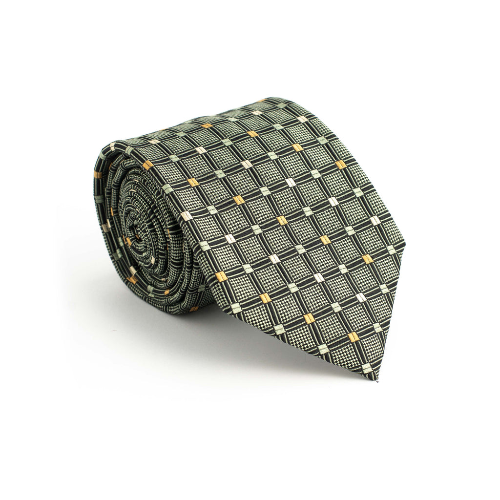 Olive Geometric Tie