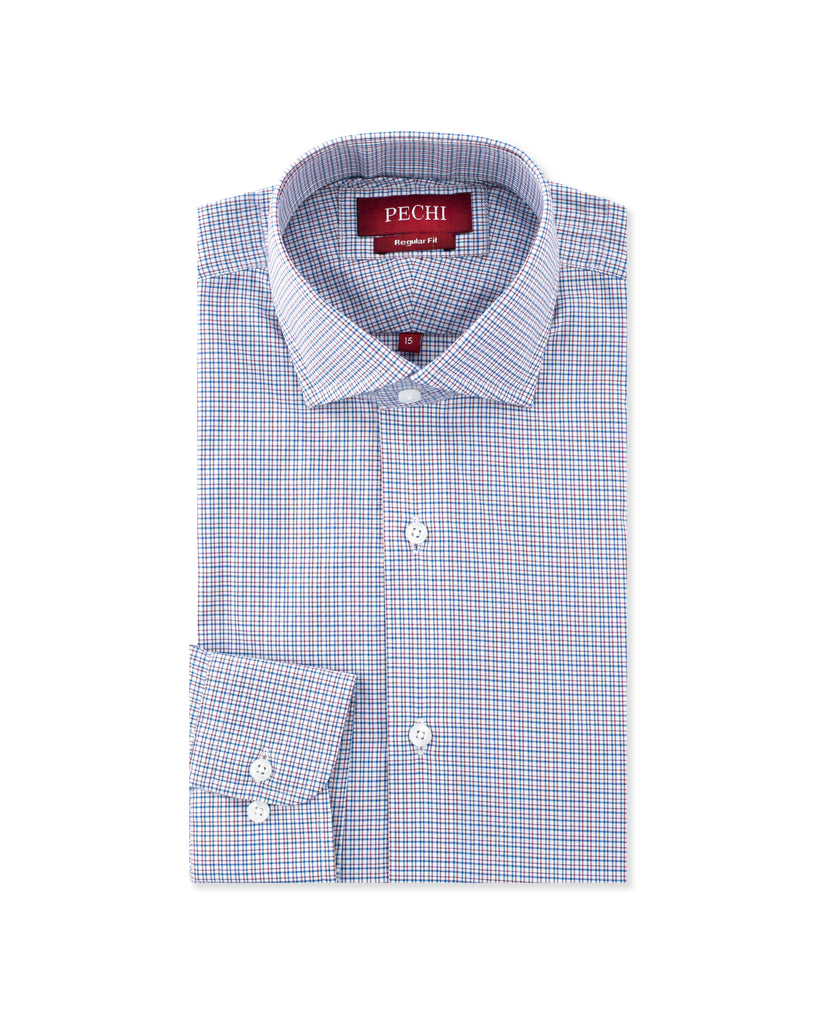 Blue & Red Micro Check Shirt – Pechi