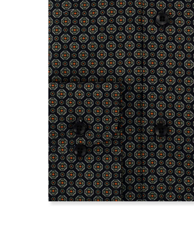 Black Motif Print Shirt