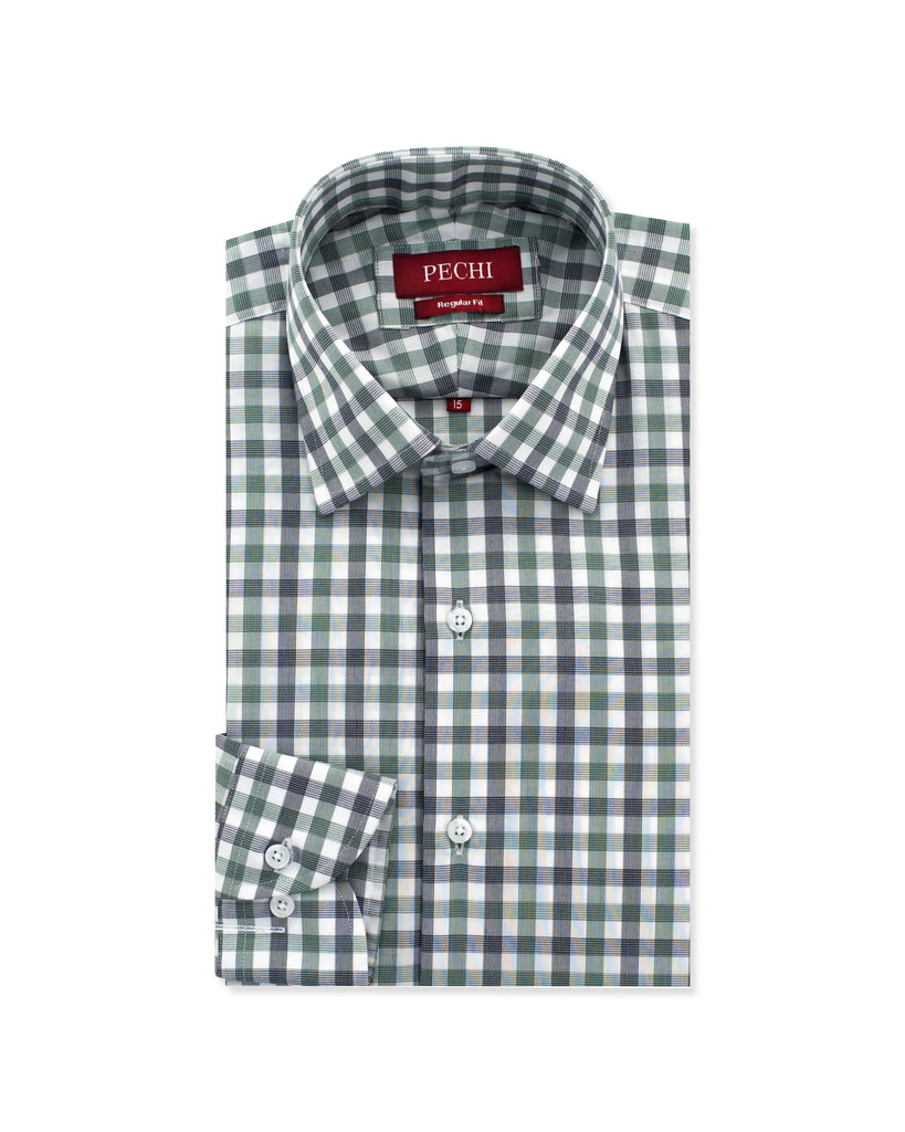 Green & White Check Shirt