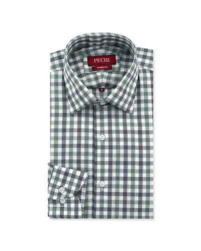 Green & White Check Shirt