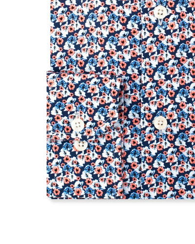 Blue & Pink Floral Print Shirt