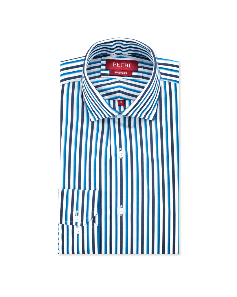 Blue & Navy Stripe Shirt