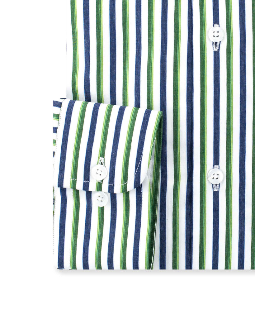 Green & Navy Bold Stripe