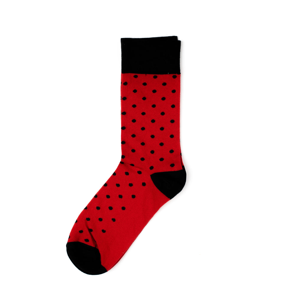 Red & Black Polka Dots Socks