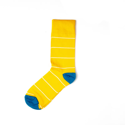 Yellow and White Stripe Socks