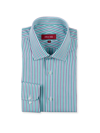 Turquoise Multi Stripe Shirt