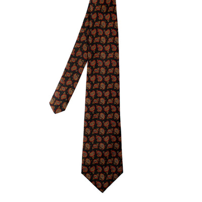 Black & Red Paisley Print Tie