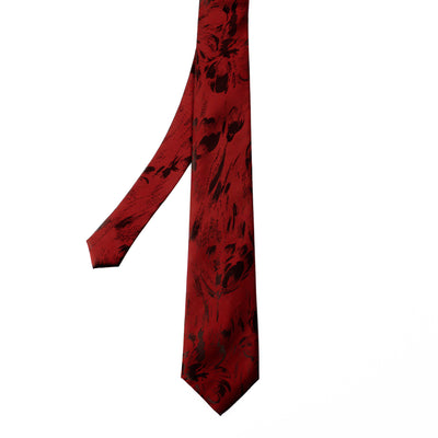 Red & Black Floral Tie