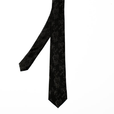 Black Floral Tie