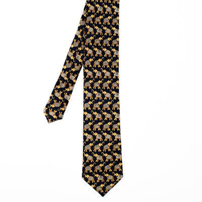 Navy Blue Elephant Tie