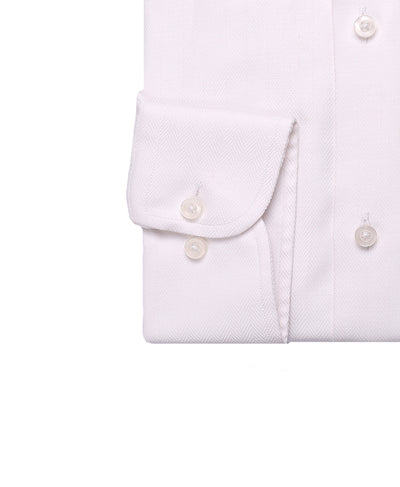 White Herringbone Shirt
