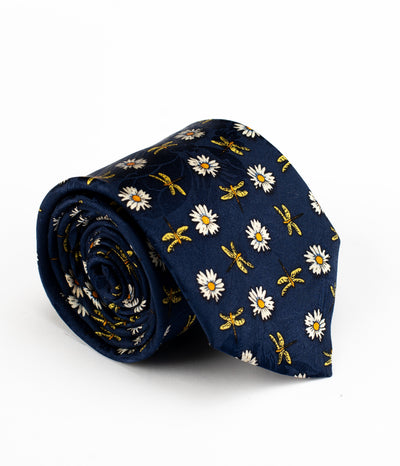 Navy Sunflower Tie