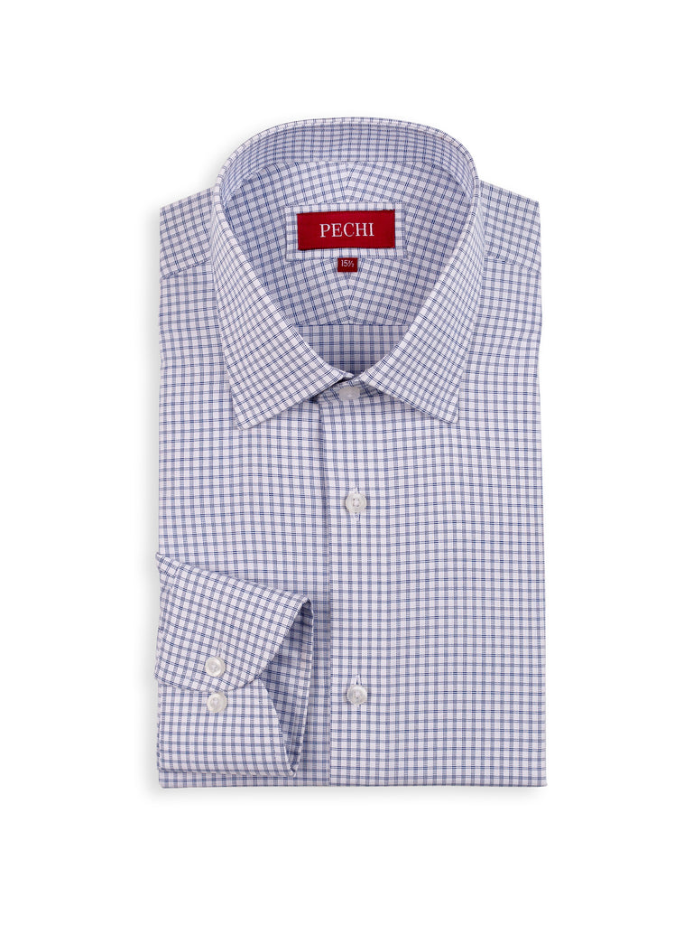 Blue & White Check Shirt