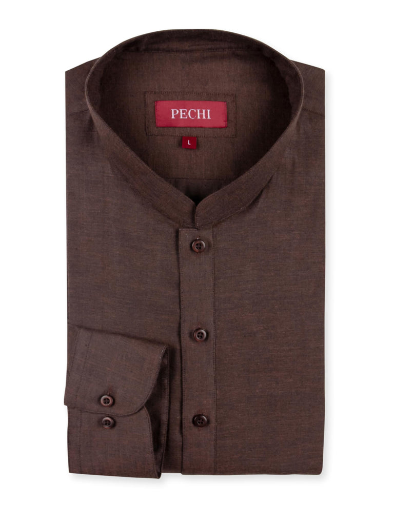 Dark Brown Slub Shalwar Kameez