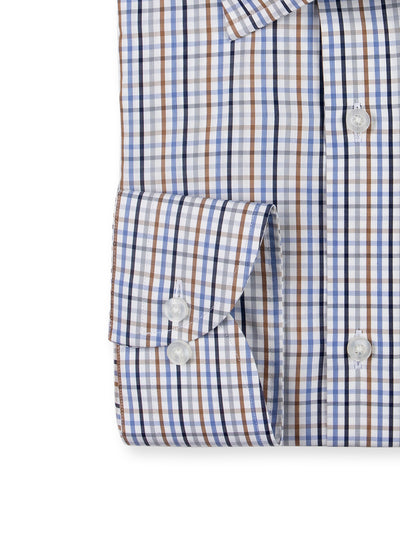 Khakhi & Blue Check Shirt