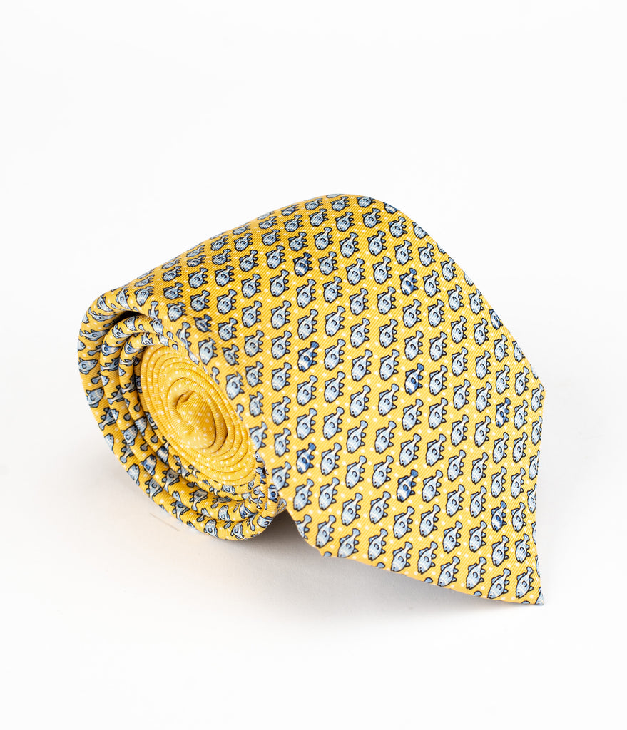Yellow & Blue Fish Tie