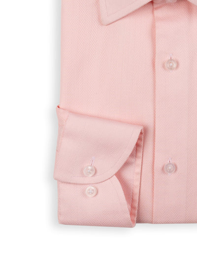 Pink Herringbone Twill Shirt