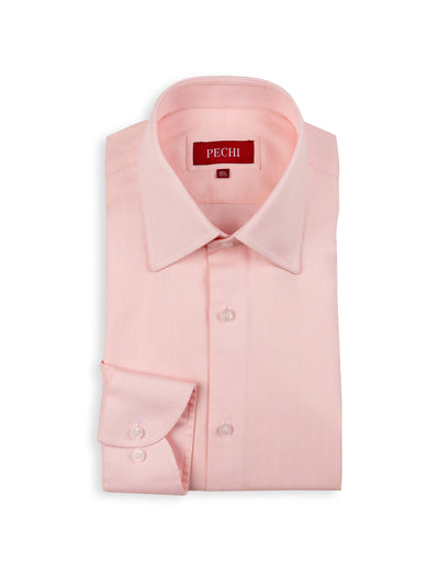 Pink Herringbone Twill Shirt