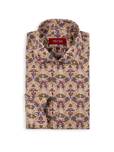 Beige Floral Shirt