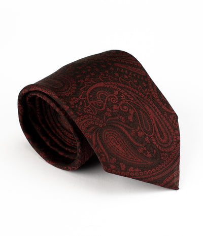 Red & Black Paisley Tie